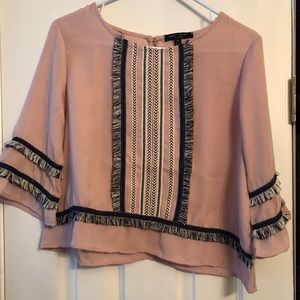 Fringed Blouse in Blush | Romeo & Juliet Couture